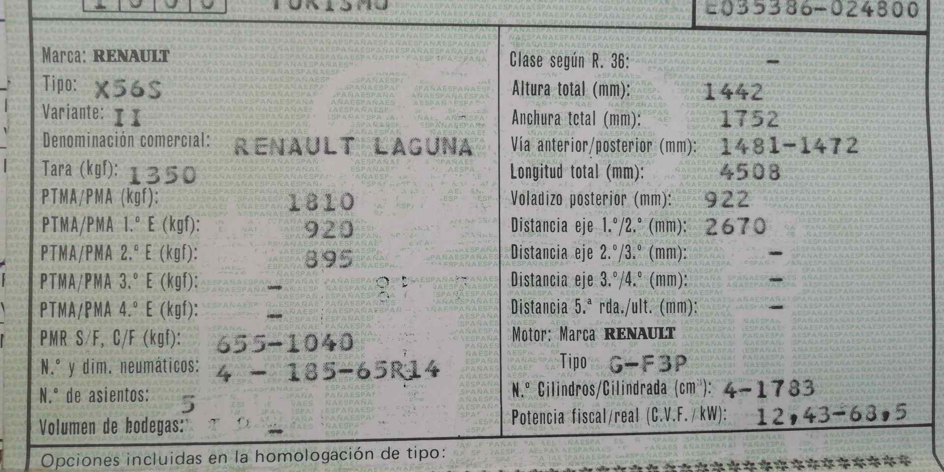 RENAULT Laguna 1 generation (1993-2001) Galinės kairės durys 7751468112 20857468