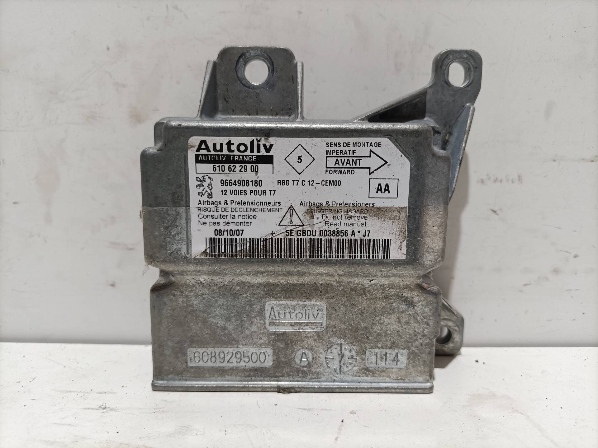 VOLKSWAGEN 308 T7 (2007-2015) SRS kontrolenhed 9664908180,9664908180 20866637