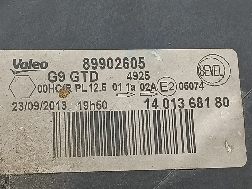 FIAT Scudo 2 generation (2007-2016) Front Left Headlight 89902605,89902605 25040736