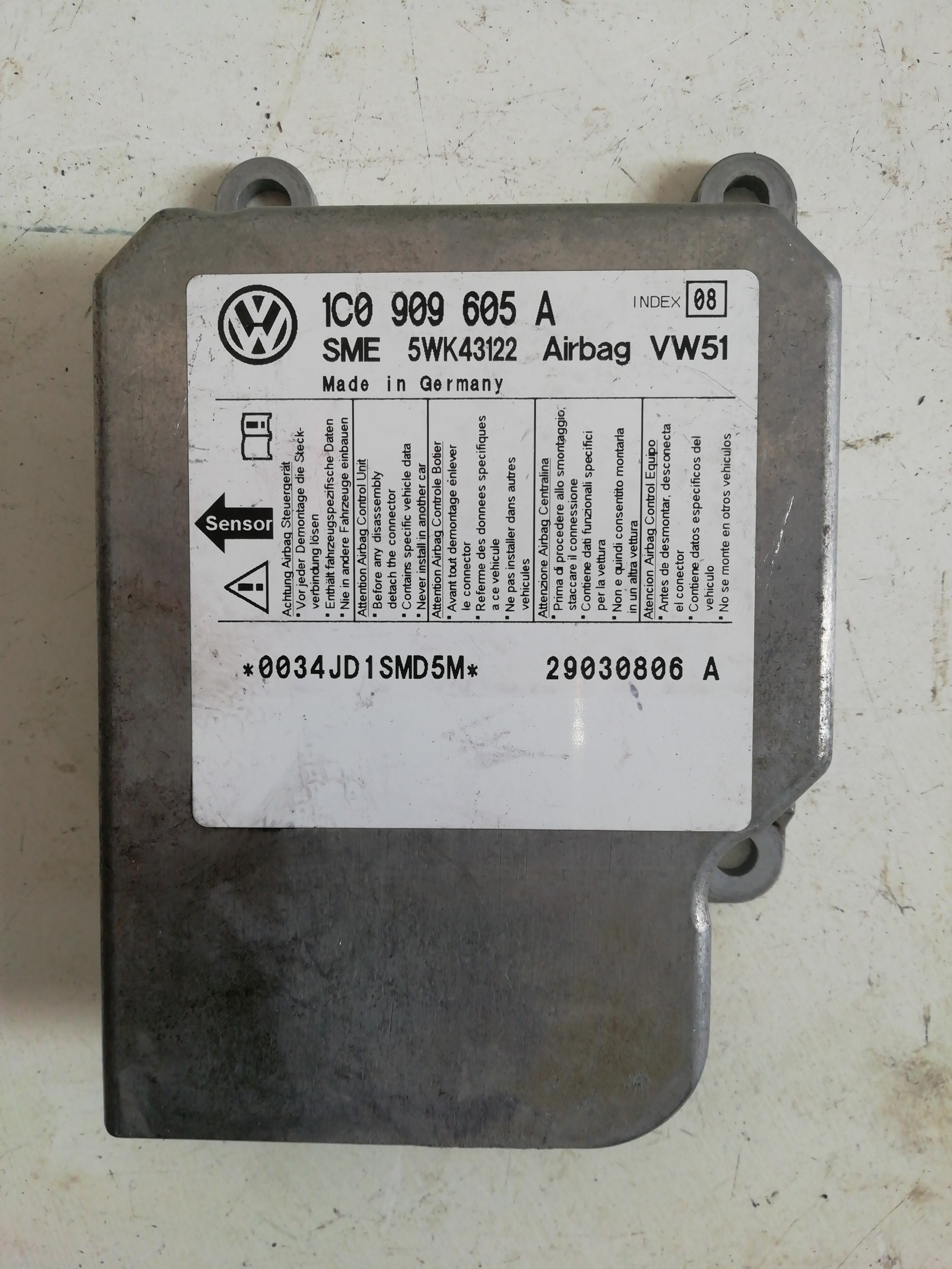 SEAT Leon 1 generation (1999-2005) SRS Control Unit 5WK43122,5WK43122 20846155