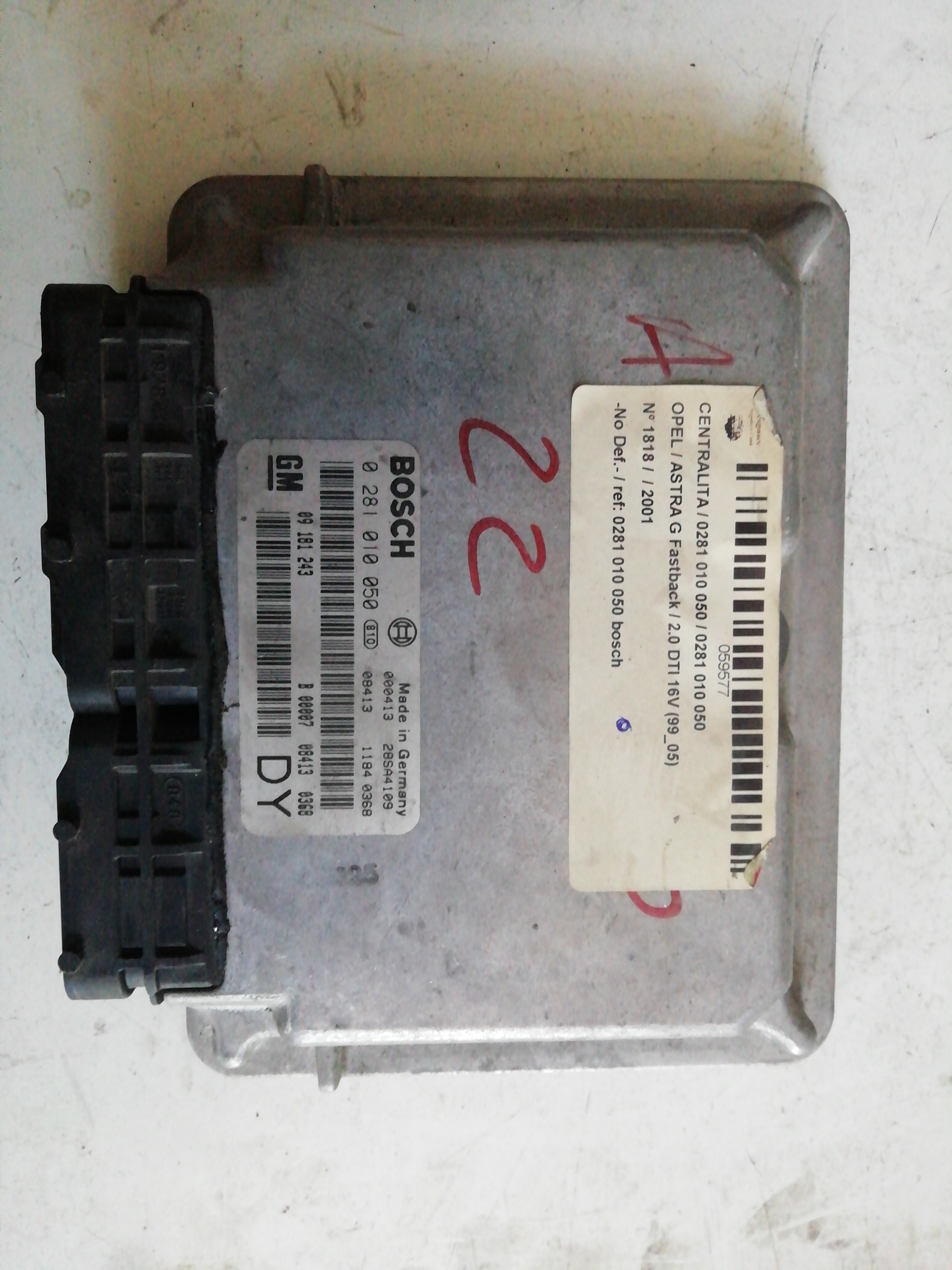 OPEL Astra H (2004-2014) Engine Control Unit ECU 0281010050, 0281010050 23584718