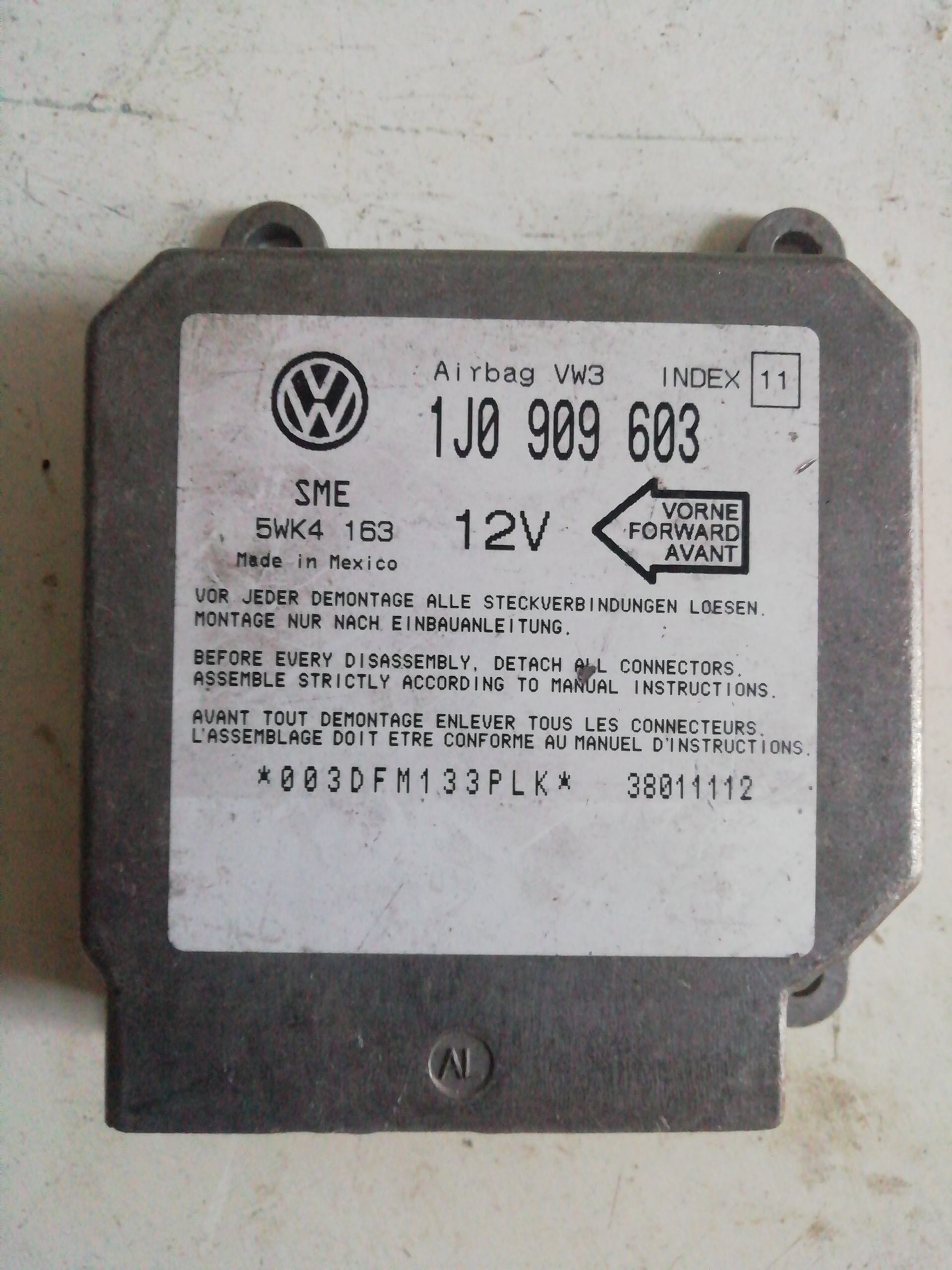 SEAT Cordoba 1 generation (1993-2003) SRS Control Unit 1J0909603,1J0909603 20846170