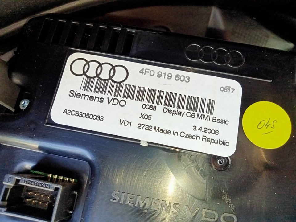 AUDI A6 C6/4F (2004-2011) Andre interiørdeler 4F0919603 25864840