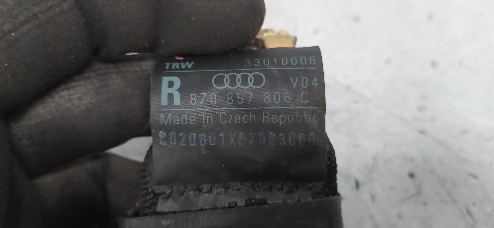 AUDI A2 8Z (1999-2005) Ceinture de sécurité arrière droite 8Z0857806C 25967227