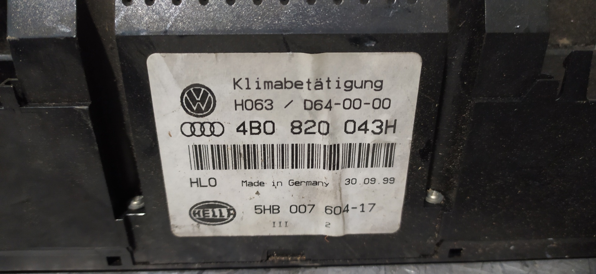 AUDI A6 C5/4B (1997-2004) Climate  Control Unit 4B0820043H 25966746