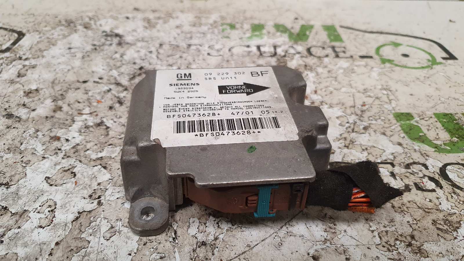 OPEL Astra H (2004-2014) SRS Control Unit 09229302,1923594 25906046