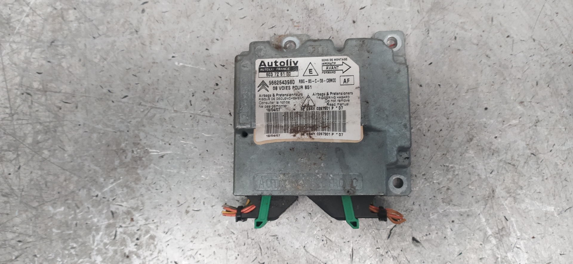 CITROËN C4 1 generation (2004-2011) SRS Control Unit 9662643980 20122431