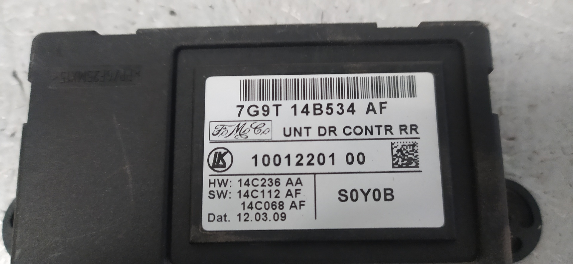 FORD S-Max 1 generation (2006-2015) Alte unități de control 7G9T14B534AF, 1001220100 20122053