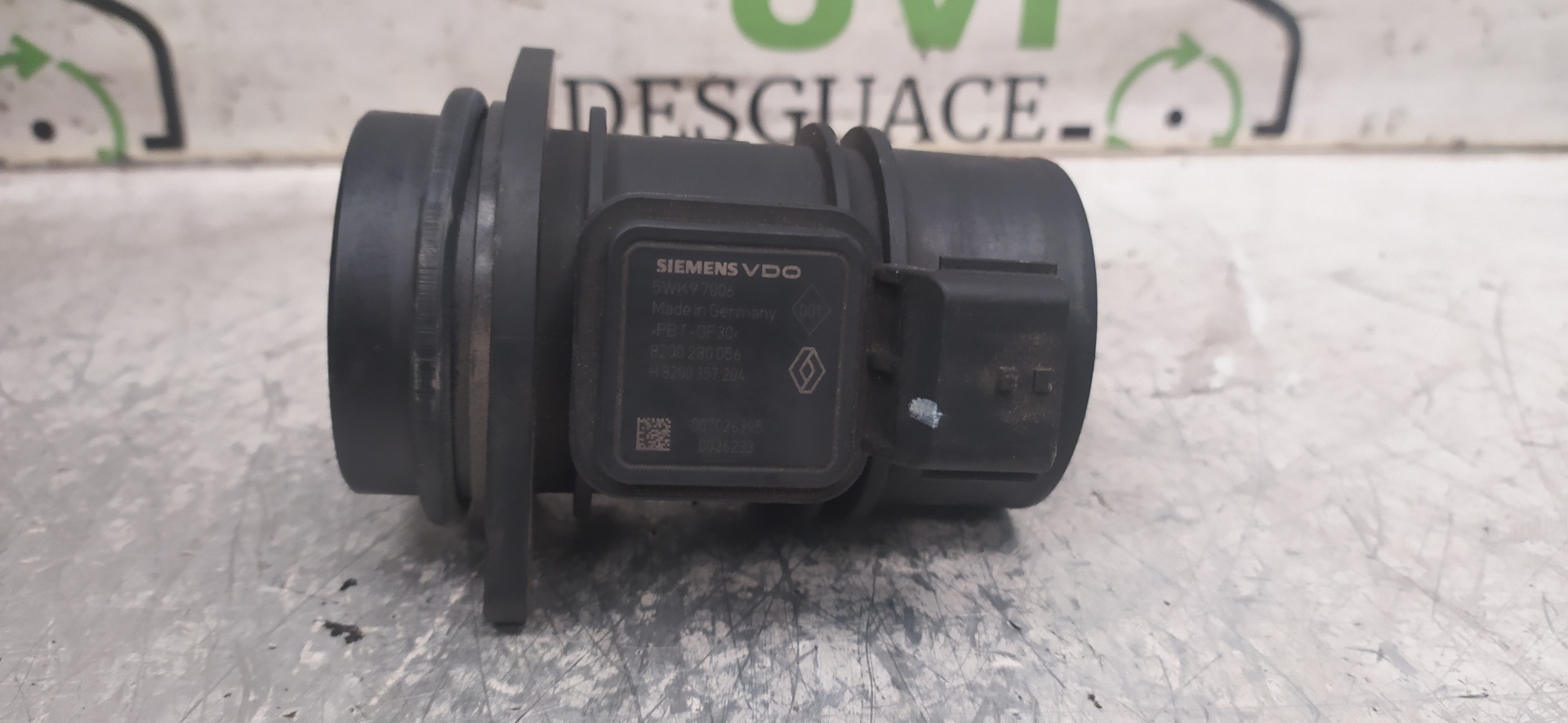 RENAULT Clio 3 generation (2005-2012) Mass Air Flow Sensor MAF 8200280056, 5WK97006 20060803