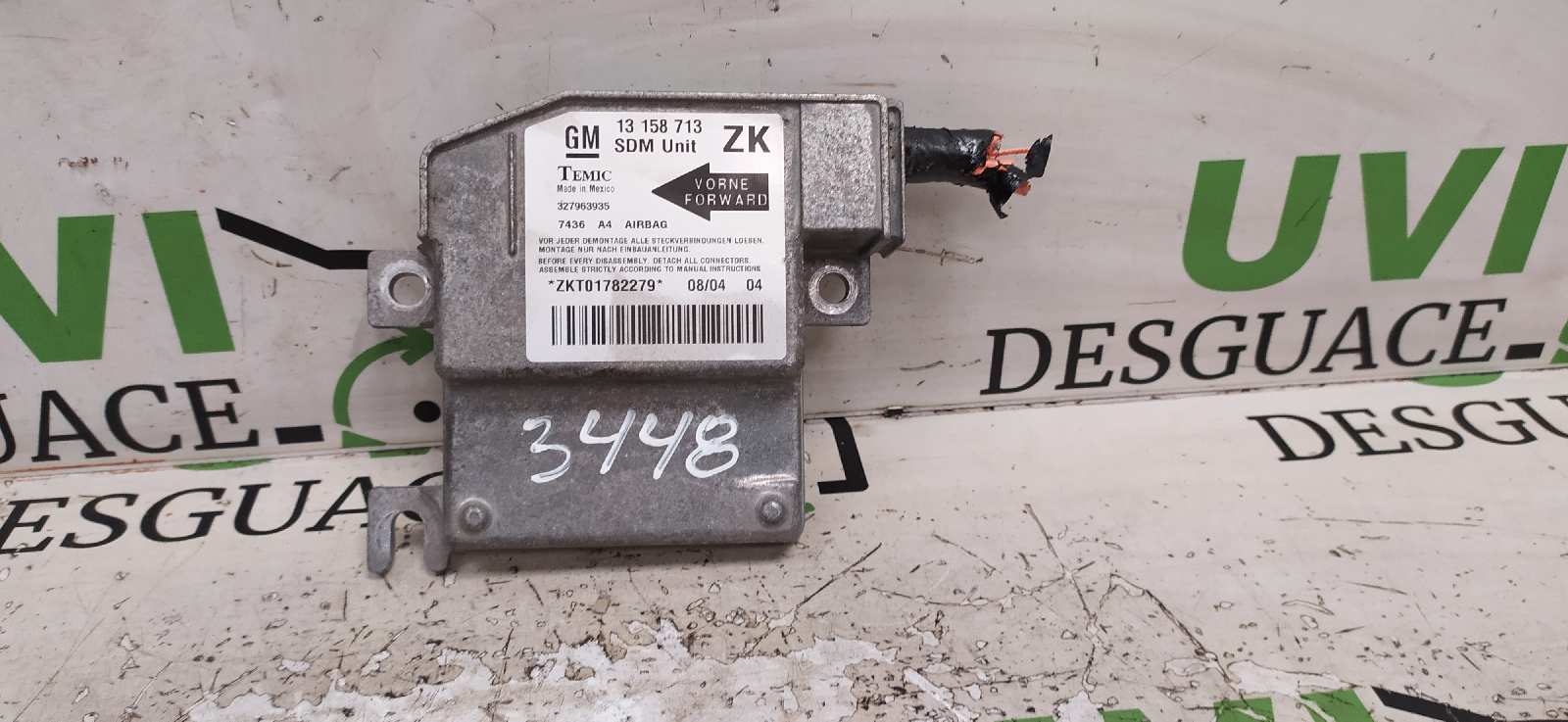 OPEL Meriva 1 generation (2002-2010) SRS Control Unit 13158713ZK 19996359