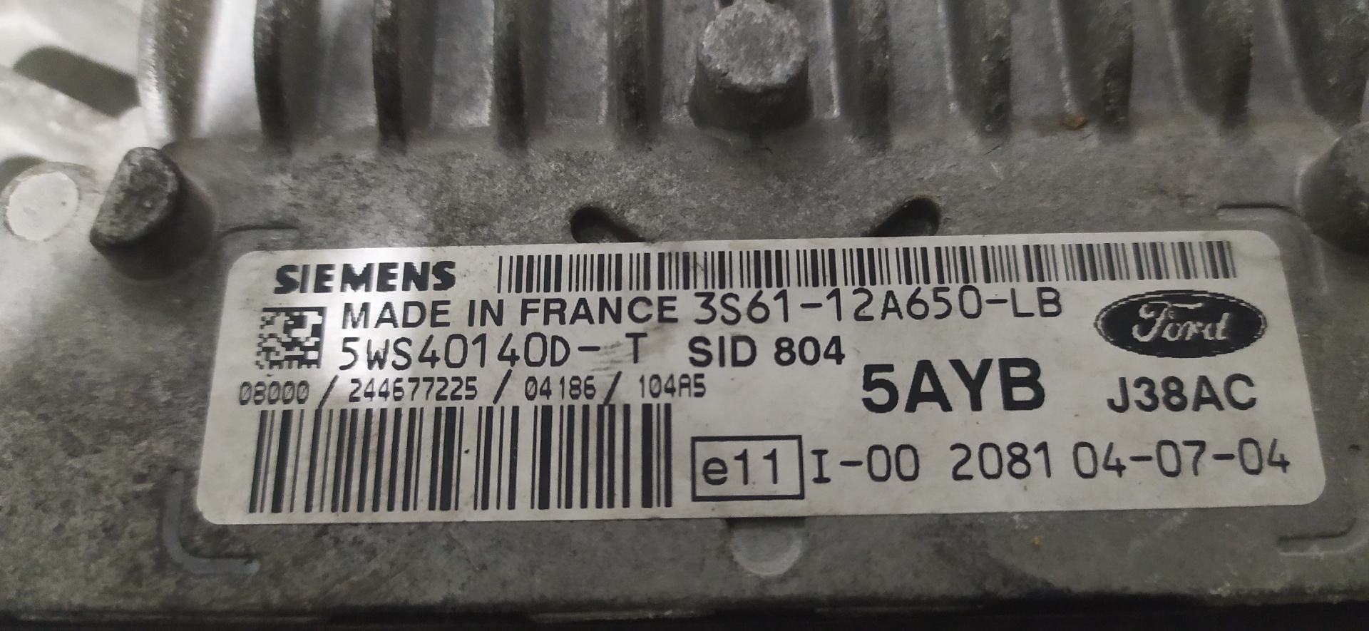 FORD Fiesta 5 generation (2001-2010) Calculateur d'unité de commande du moteur 3S6112A650LB 20116970