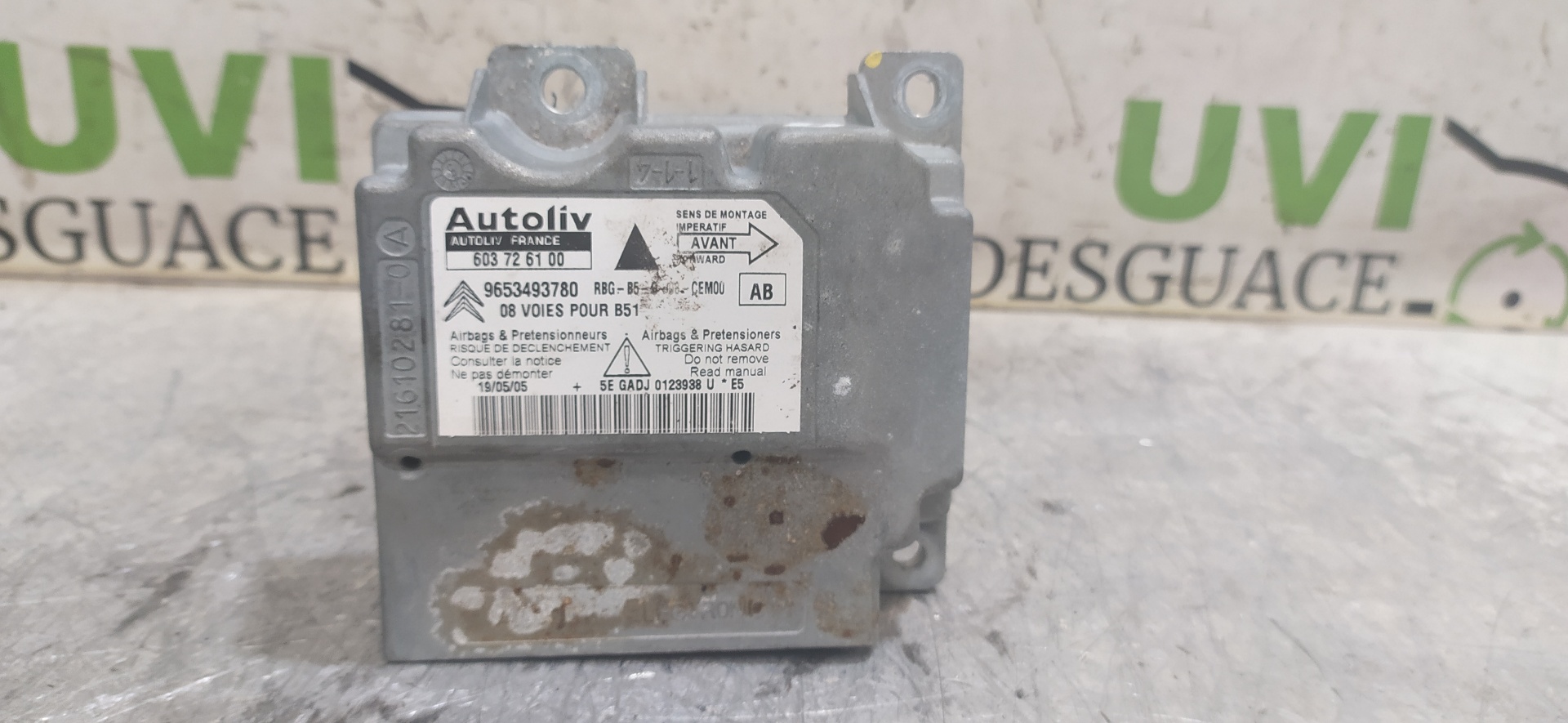 CITROËN C4 1 generation (2004-2011) SRS Control Unit 9653493780 20065113