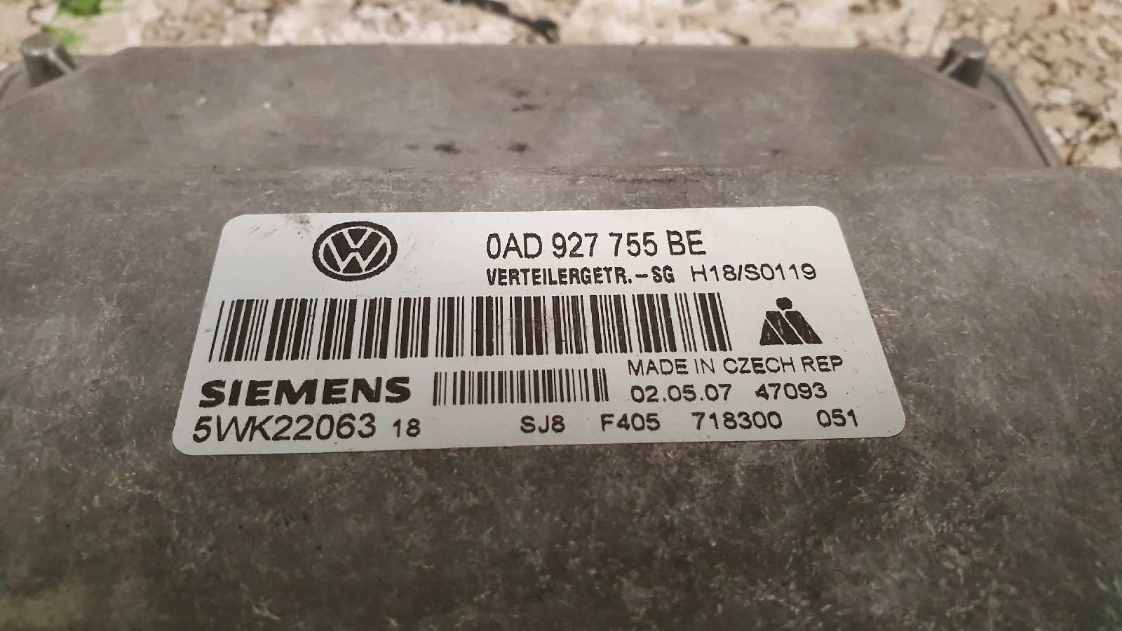 VOLKSWAGEN Touareg 1 generation (2002-2010) Engine Control Unit ECU 0AD927755BE,5WK22063 19968772