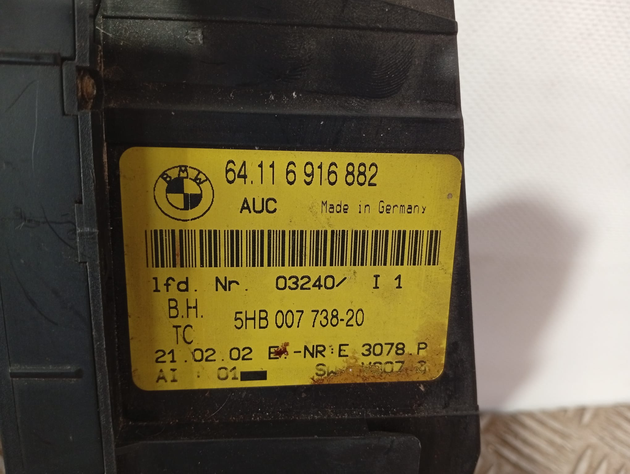 Comando do climatizador 64116916882 de Bmw 3 (e46) 2003-2005 - pieza usada