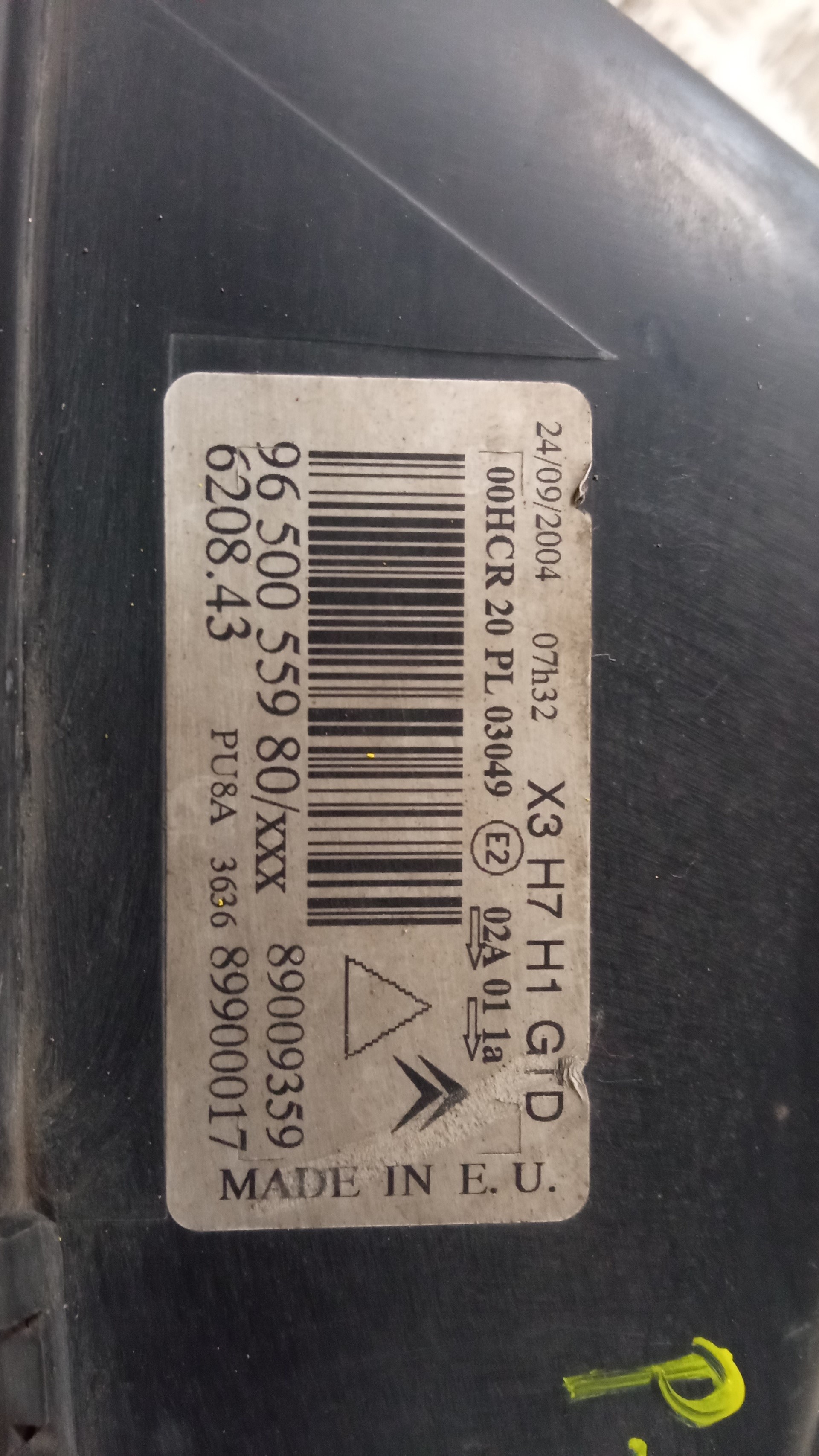 Phare gauche 9650055980 de Citroen C5 2001-2004 - pieza usada