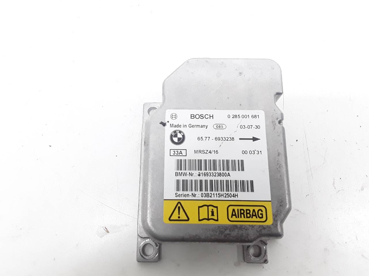 AUDI 3 Series E46 (1997-2006) SRS Control Unit 0285001681 19058660