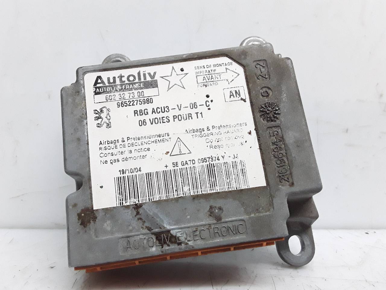 PEUGEOT 206 1 generation (1998-2009) Unitate de control SRS 9652275980 25611501