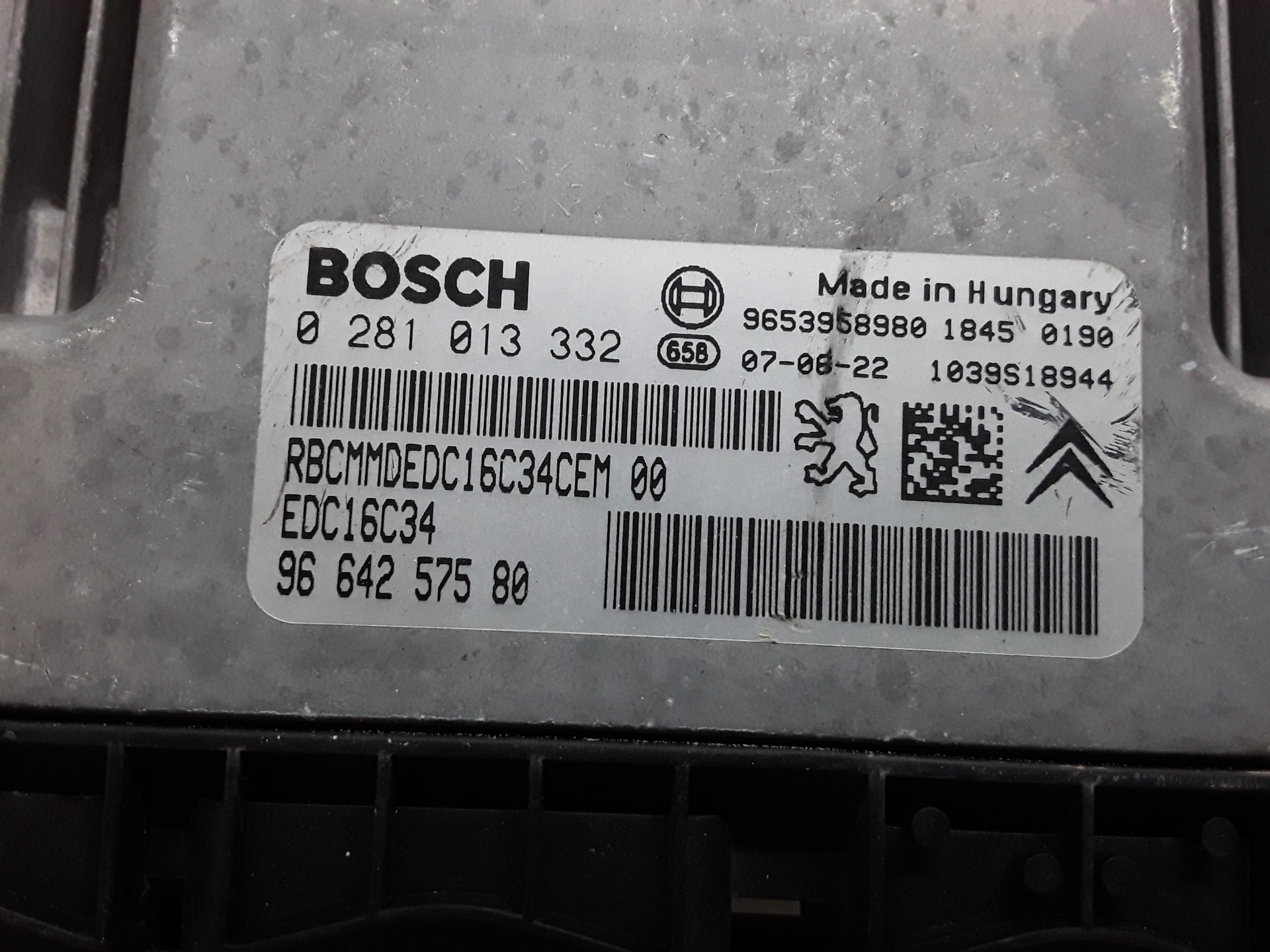 PEUGEOT 308 T9 (2013-2021) Блок керування двигуном ECU 0281013332 25623797